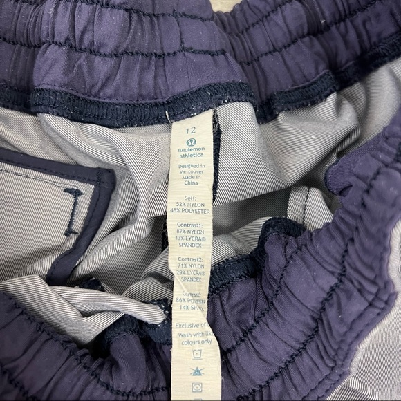 🧧SOLD🧧Lululemon Varsity Shorts Earl Grey Black Active Run Drawstring Pockets - Picture 3 of 9